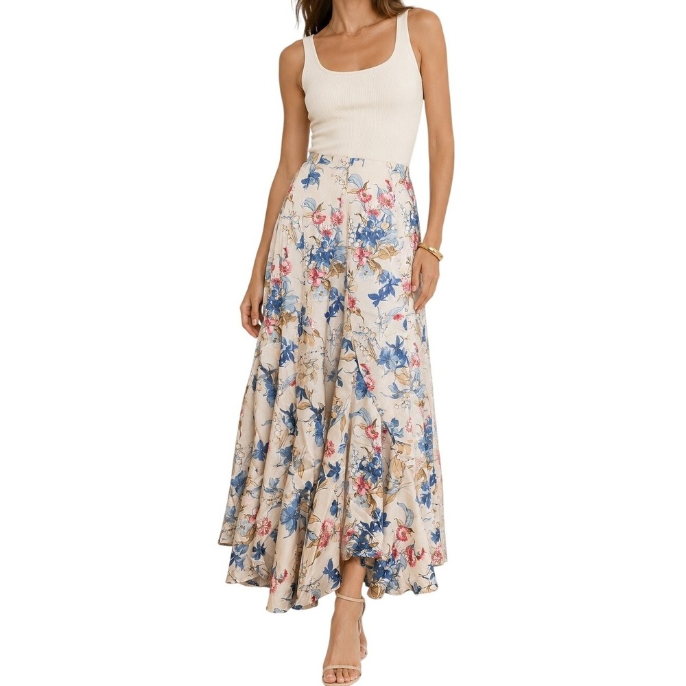 Tuckernuck Mallory Floral Maxi Skirt A Line Resort Garden Party NWT M